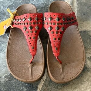 Fitflop Red Studded Sandals